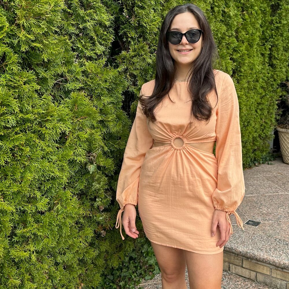 Cut Out Mini Dress Long Sleeve